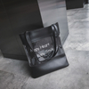 Fashion logo printed custom transparent tote shopping bag pu leather bag for women