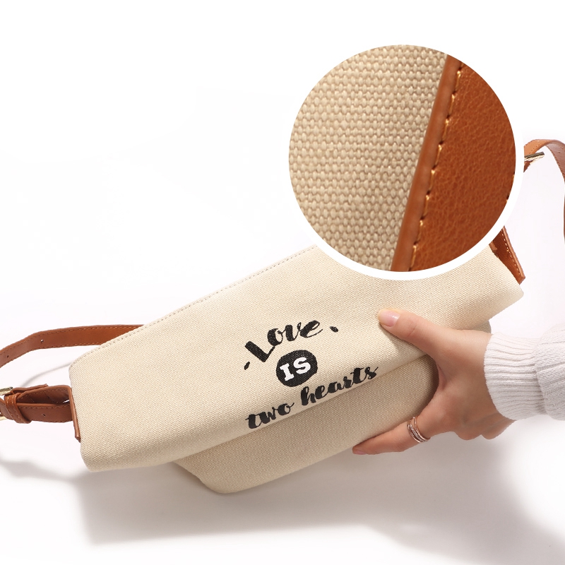 Ins retro new Korean stylish single shoulder messenger bag female lazy wind crossbody canvas bag with logo printing