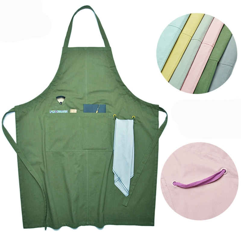 Eco-friendly Comfortable 100% Cotton Household Kitchen Apron