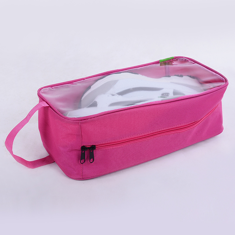 Household oxford cloth transparent shoe storage bag dust proof portable shoe storage travel bag with logo custom
