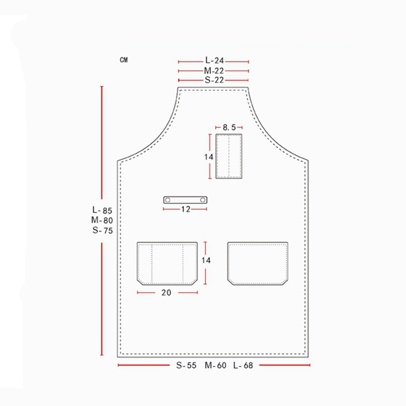 Deep Khaki Canvas Hanging Neck Fashion Men And Women Apron Overalls Coffee Shop Hair Salon Apron LOGO Custom