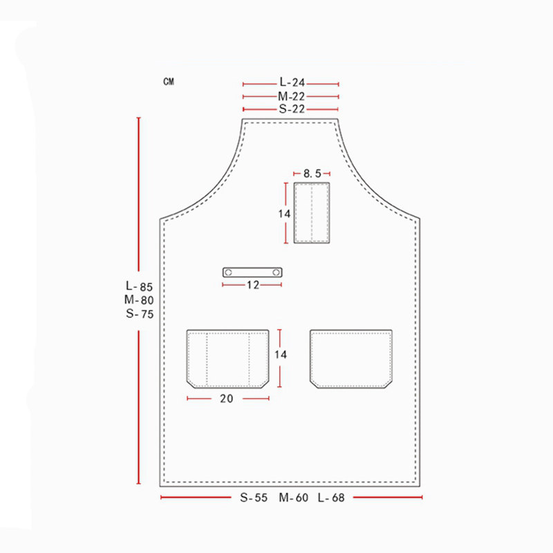 Deep Khaki Canvas Hanging Neck Fashion Men And Women Apron Overalls Coffee Shop Hair Salon Apron LOGO Custom