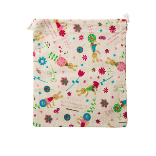 Multi-purpose portable and durable linen drawstring bag with customized logo