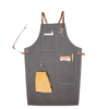 New fashion custom logo high-end leather double strap coffee baking painting denim apron