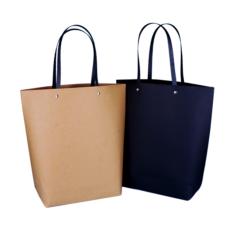 High quality custom two colors eco-friendly kraft paper bag wholesale