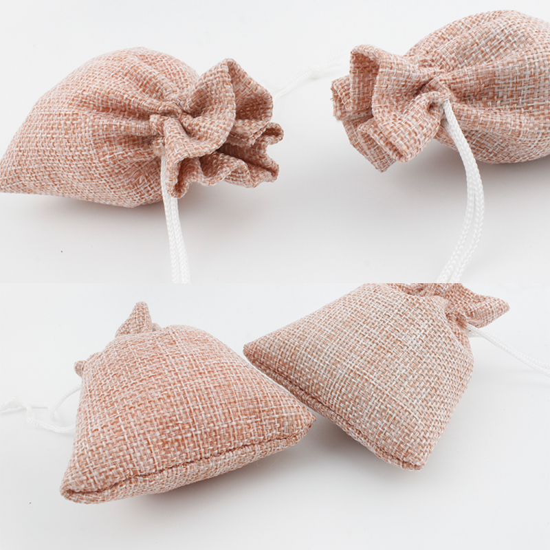 Jute drawstring bag wholesale imitated linen jewelry packaging pouch custom gift bags