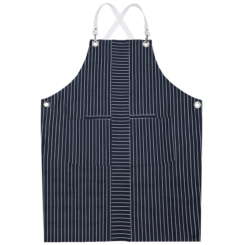 Factory Custom Wholesale Superior Chef Overalls Striped Denim Apron for Restaurant Cafe Waiter Or Waitress