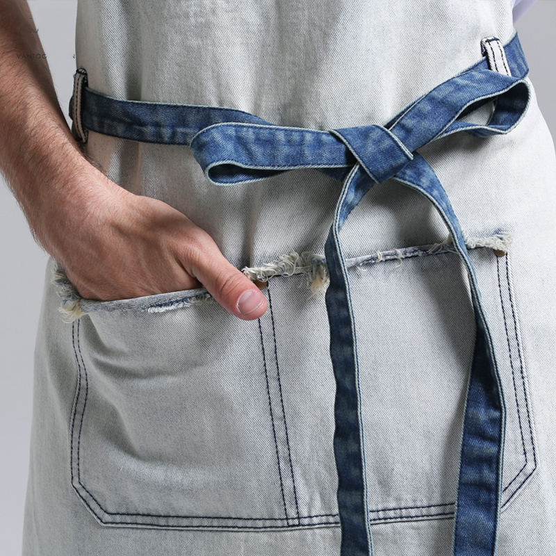 High quality vintage fashion durable cafe bakery restaurant general waiter work apron with logo custom