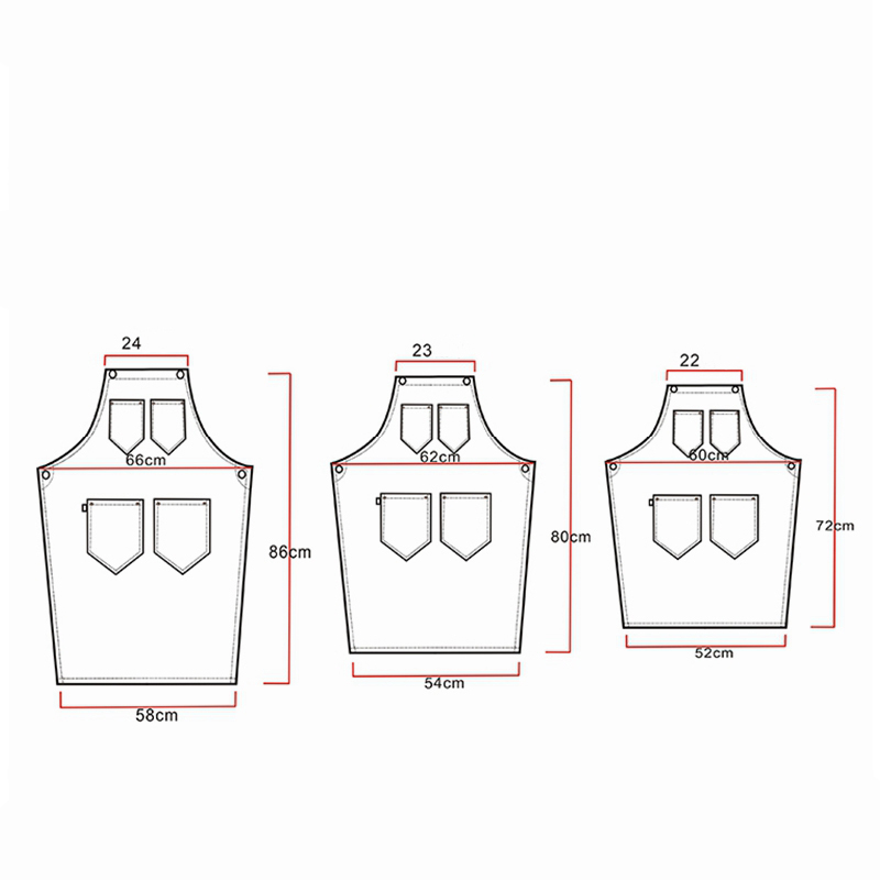 Fashion Custom Bright Brick Red Barber Salon Shop Work Apron with Pockets