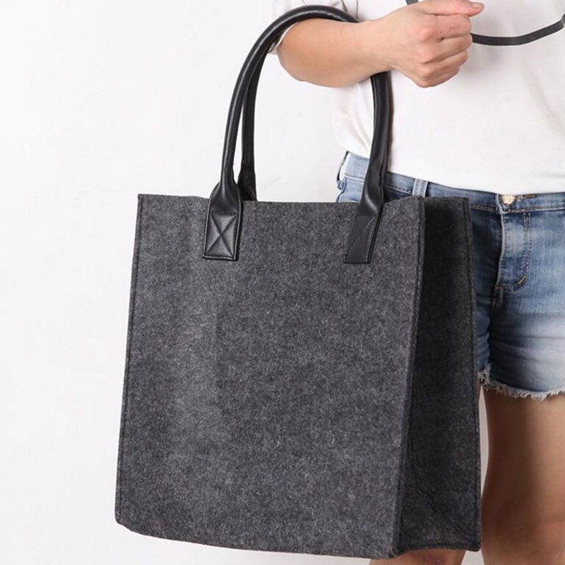 Hot products women leisure shoulder hand bag durable felt bag wholesale