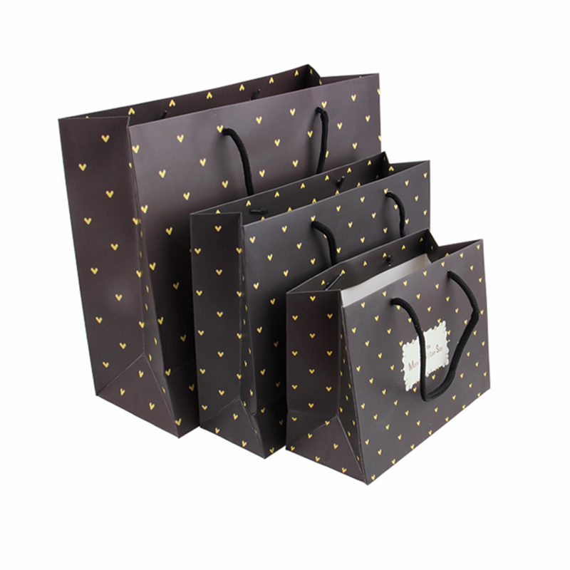Wholesale paper bag recycled kraft paper gift bags with handle