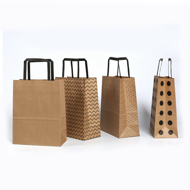 Custom recycled luxury craft gift carry shopping brown kraft paper bag