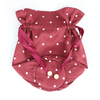 Sweet Embroidered Satin Round Makeup Bag Drawstring Travel Storage Bag