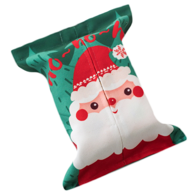 Factory custom full version printing Christmas special cotton and linen tissue box with stock sample supply