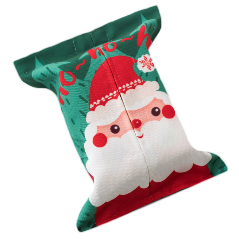 Factory custom full version printing Christmas special cotton and linen tissue box with stock sample supply