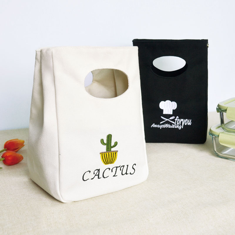 Household portable canvas lunch bag custom
