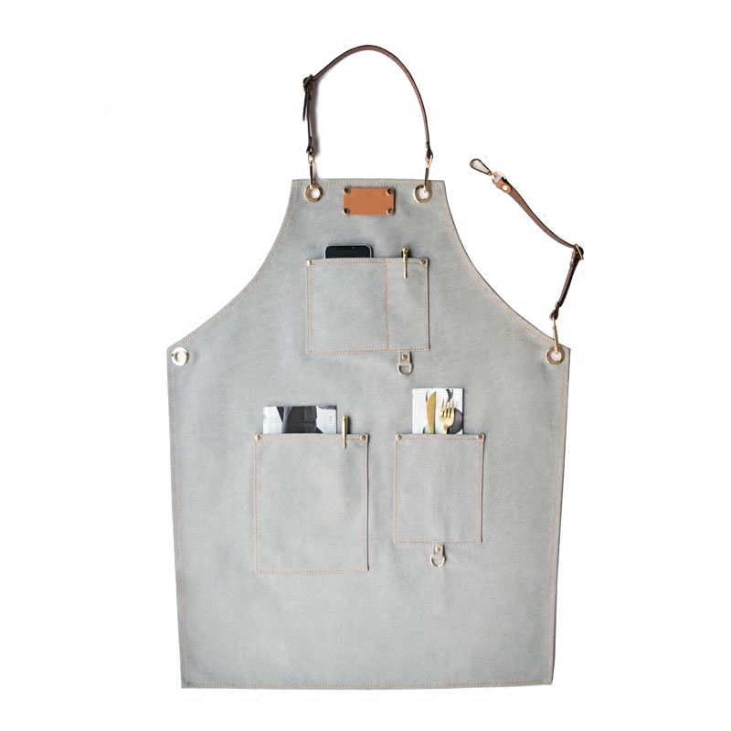 New Style Adjustable Canvas Work Apron with Custom Pockets