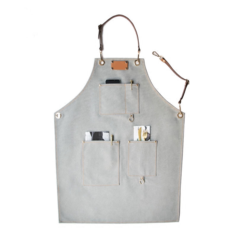 New Style Adjustable Canvas Work Apron with Custom Pockets