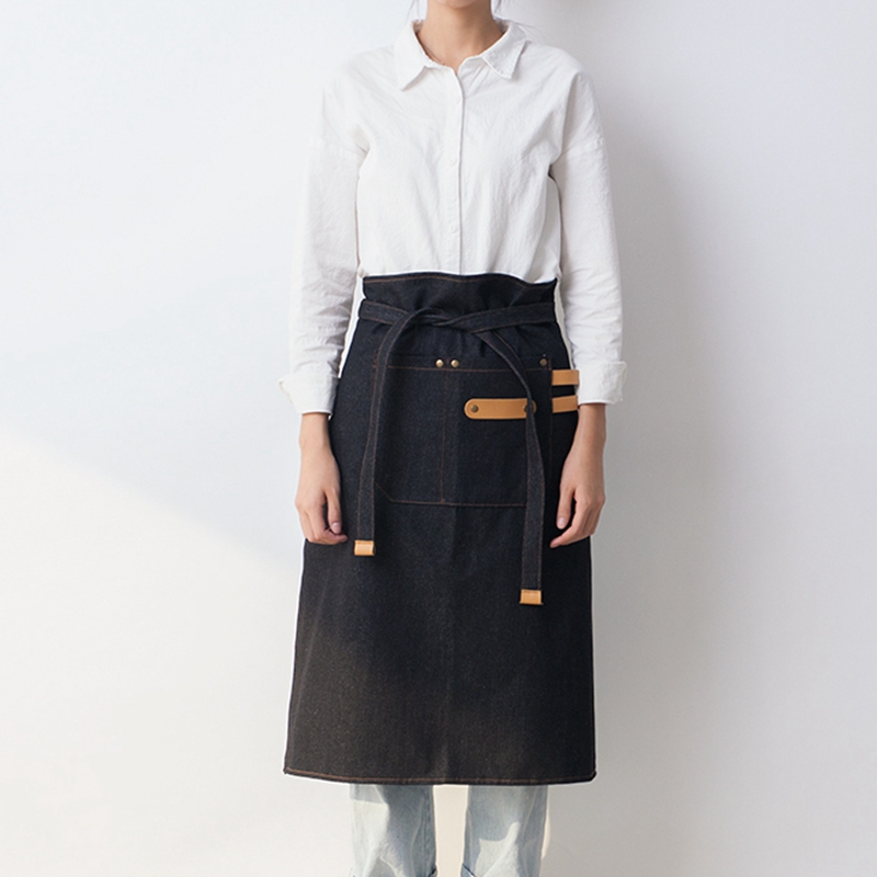 Wholesale Wear-resistant Washable Denim Waist Apron for Cafe