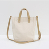 High quality women canvas shopping bag with leather strap