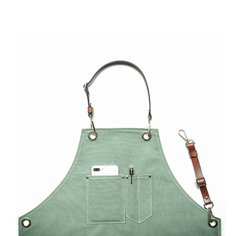 Superior Washed Canvas Cowhide Leather Tooling Apron