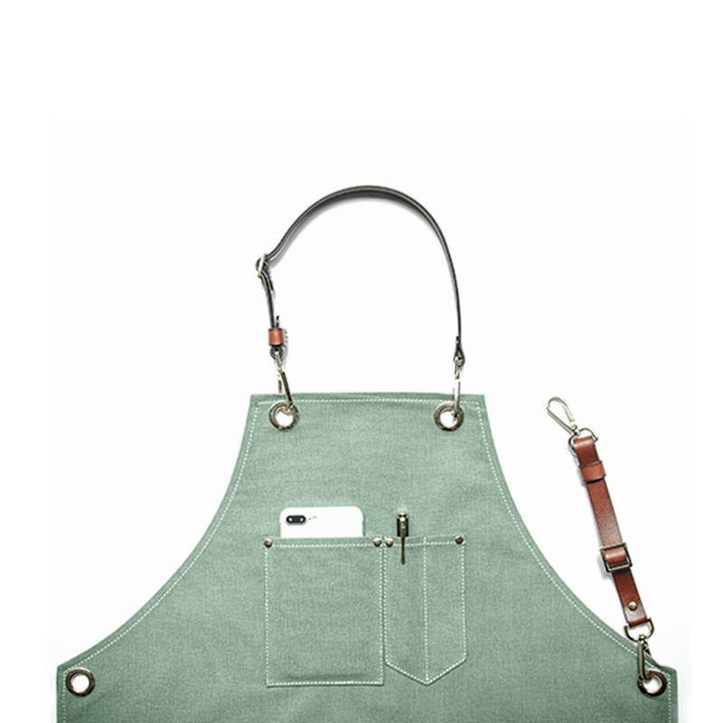 Superior Washed Canvas Cowhide Leather Tooling Apron