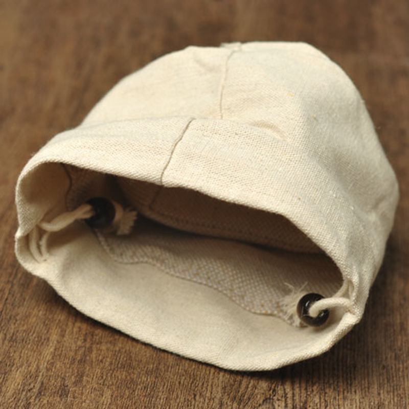 Bulk cheap linen drawstring bag with logo custom