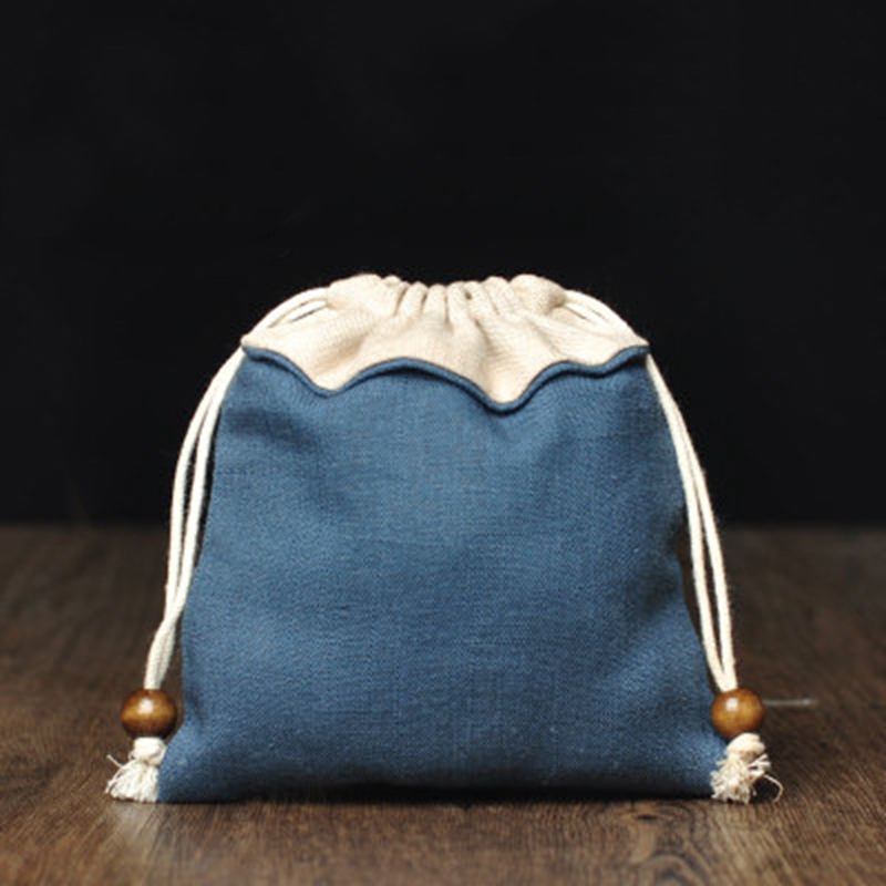 Colorful eco friendly breathable linen drawstring gift bag