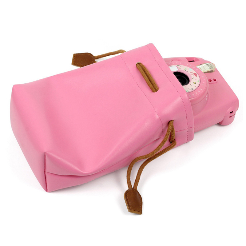 Colorful high quality pu leather drawstring bag