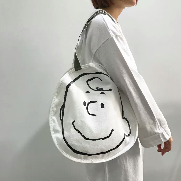 Silk printing cartoon canvas tote bag