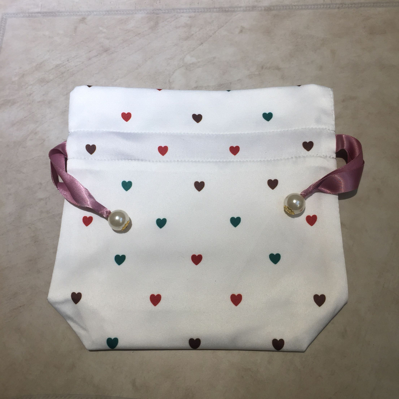 Newest design high quality mesh satin bags hair with printed