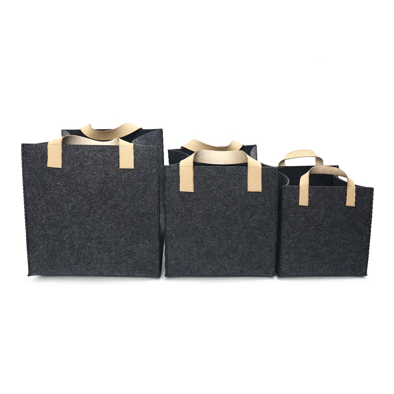 Amazon best selling different sizes customized soft felt shopping bag