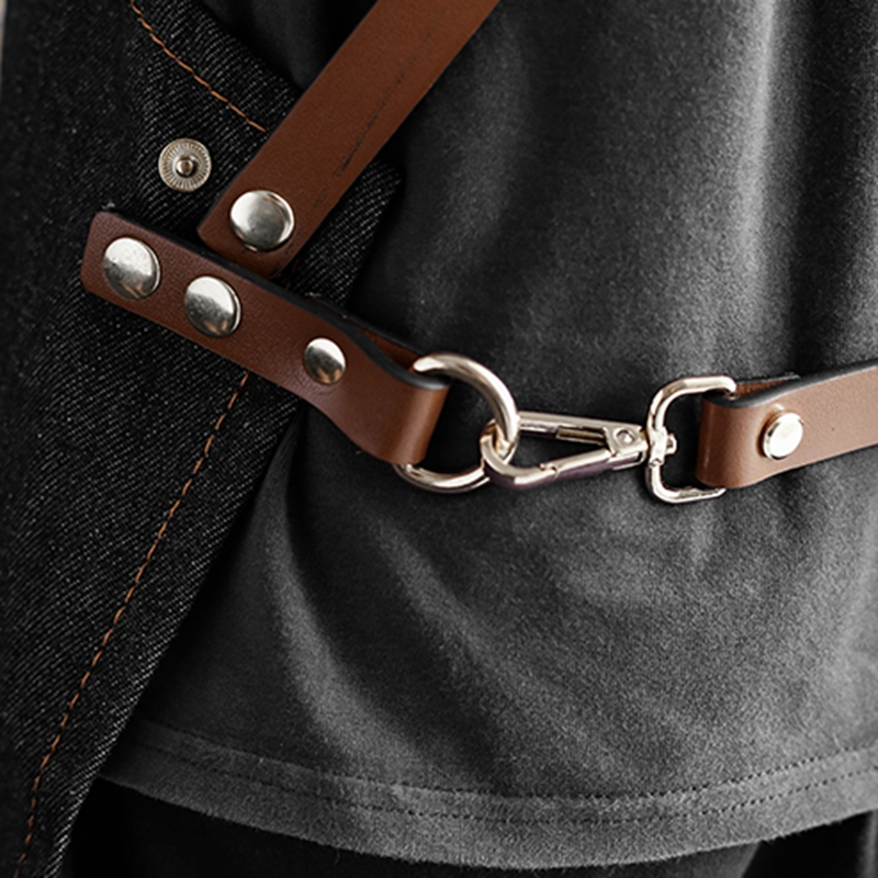 High-grade Denim Simple Apron For Coffee Shop Gardener Baking Shop Strap Overalls