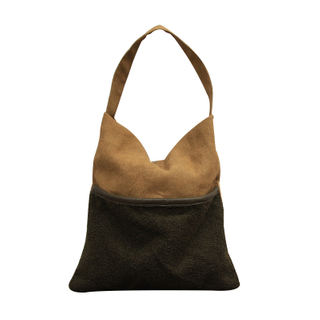 New product burlap and lamb flannel stitching fabric fashion eco friendly high quality low price women cotton linen tote bag