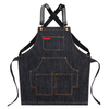 Promotion professional portable and durable work denim apron with customized logo