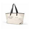 China Supplier free sample fashion logo custom large eco friendly and breathable canvas shopping tote bag with leather handle