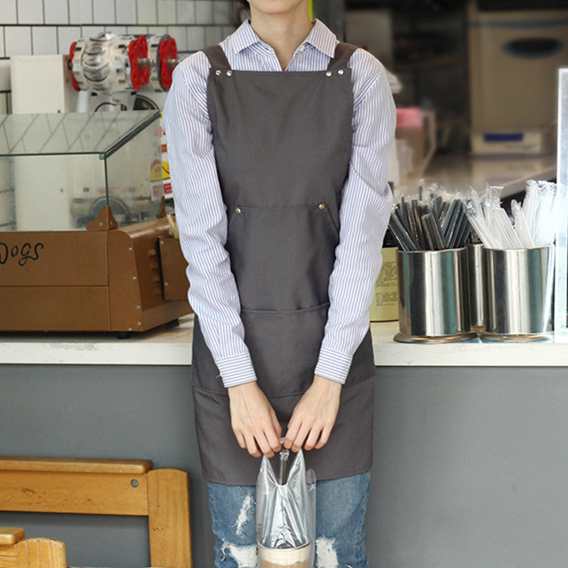 Dedicated Custom Apron Cross Strap Printed Logo Work Clothes for Bakery Cafe Hotel Restaurant Kitchen Work Use