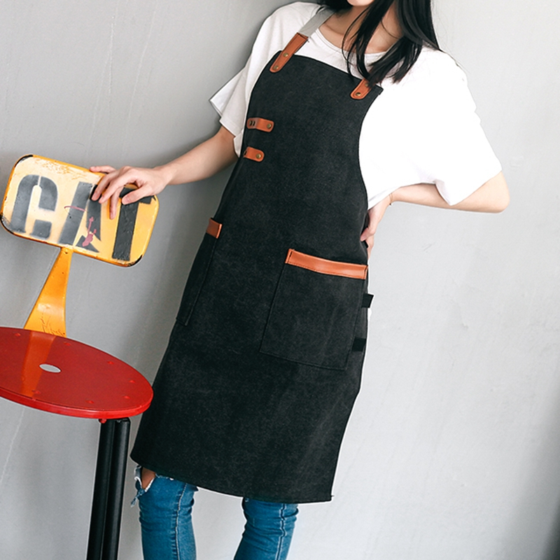Canvas Tooling Apron Thick Wear-resistant Hotel Waiter Unisex Fashion Restaurant Waitress Custom Advertising Logo