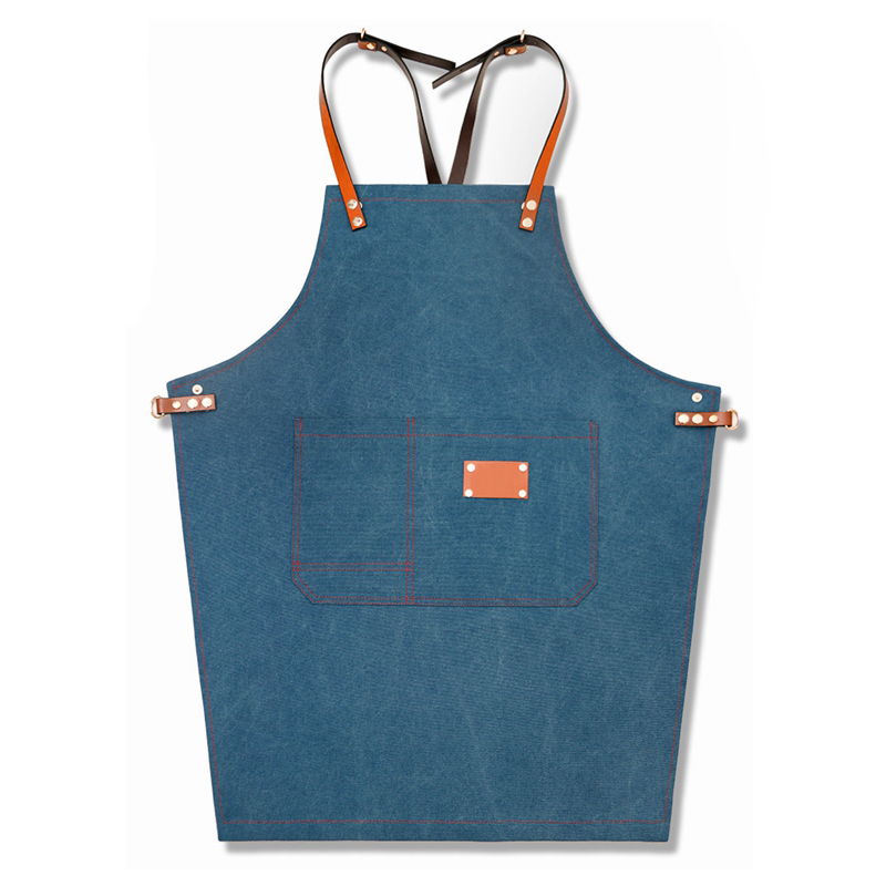 New Design Good Quality Exquisite Canvas Fabric Kitchen Waiter Tea Shop Overalls Barista Barber Apron For Workshop