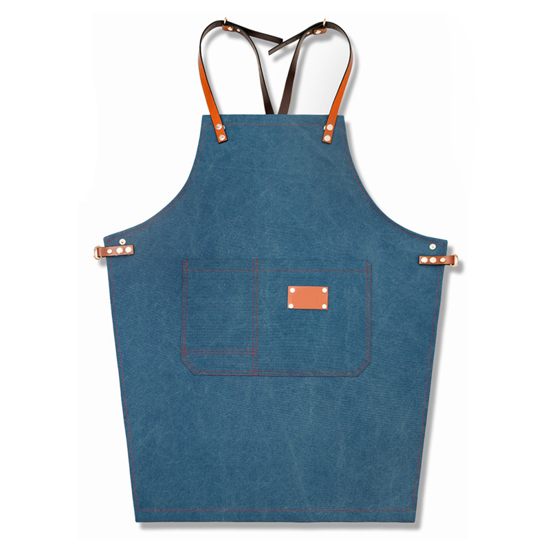 New Design Good Quality Exquisite Canvas Fabric Kitchen Waiter Tea Shop Overalls Barista Barber Apron For Workshop