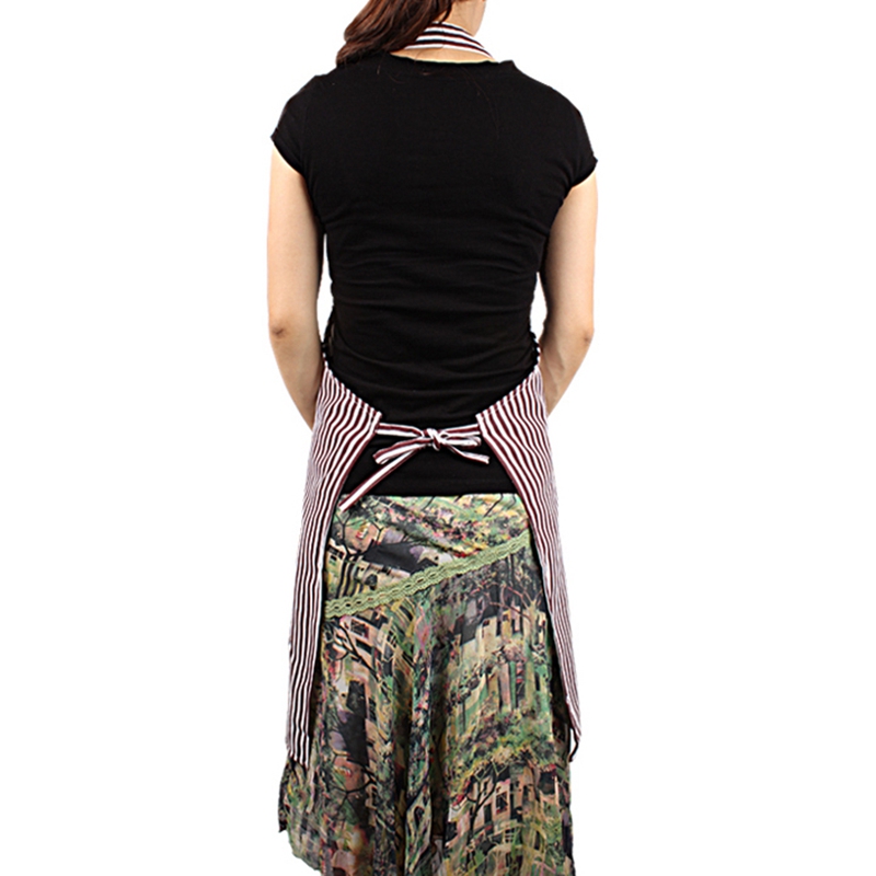 Anti-fouling Kitchen Overalls Durable Wear Cooking Men And Women Couples Bibs Home Striped Printed Polyester Cotton Apron