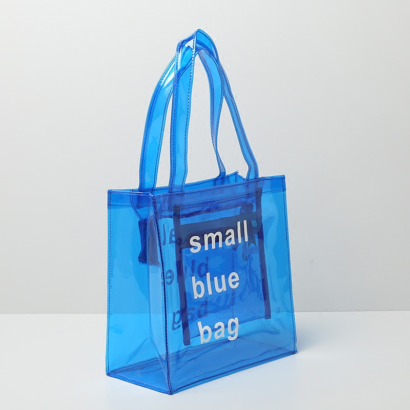 Customized printed plastic clear tote pvc bag 