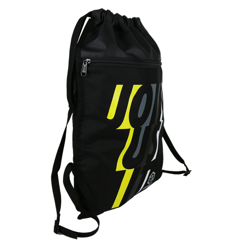 Custom polyester drawstring backpack waterproof outdoor sports light fitness football bag