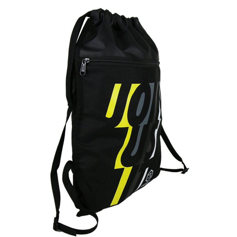 Custom polyester drawstring backpack waterproof outdoor sports light fitness football bag