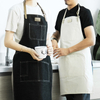 Fashion retro couple admin apron Nordic canvas bodice sleeveless adult painting western restaurant overalls