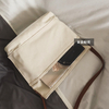 New style large capacity fashion eco friendly portable canvas messenger bag with leather strap
