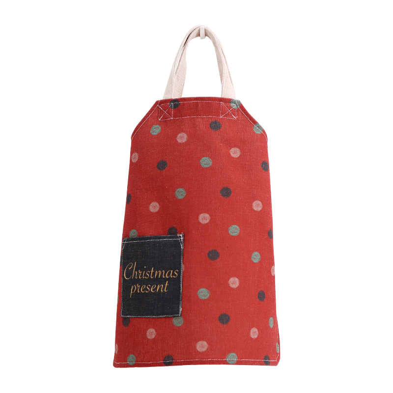 Adult childrens Christmas sleeveless cotton and linen kitchen apron custom pattern logo
