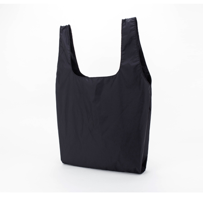 Black waterproof nylon large capacity collapsible leisure travel bag eco shoulder shopping bag storage bag