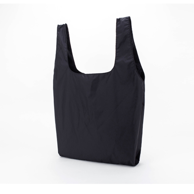 Black waterproof nylon large capacity collapsible leisure travel bag eco shoulder shopping bag storage bag