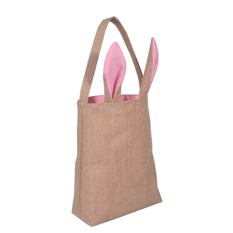 Cute exquisite new product large capacity linen tote shopping bag 